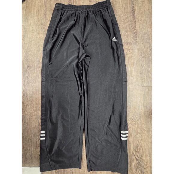 Adidas Tear Away Pants Vintage Large Black Track Pants Snap Soft Material 1990s - Picture 1 of 4